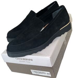 Giani Bernini Garreth Black Suede Leather Memory Foam Loafers Size 8.5 NIB